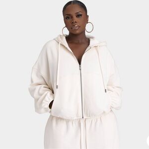 KBB The Zip-Up Hoodie Color Cream Size 2x
